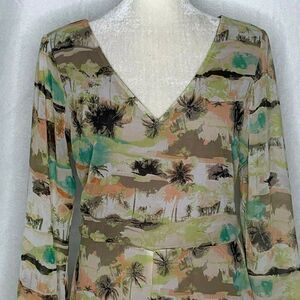 Modbe Shorts Romper M Cream Floral Watercolor